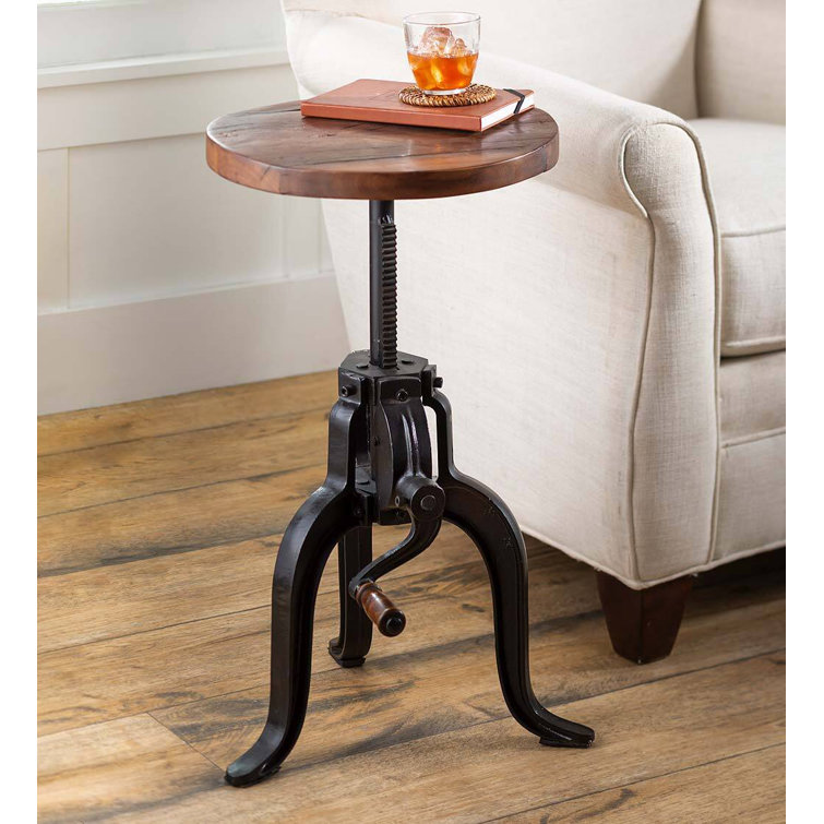 Plow &amp; Hearth Allegheny Reclaimed Wood Adjustable Height Crank Table ...